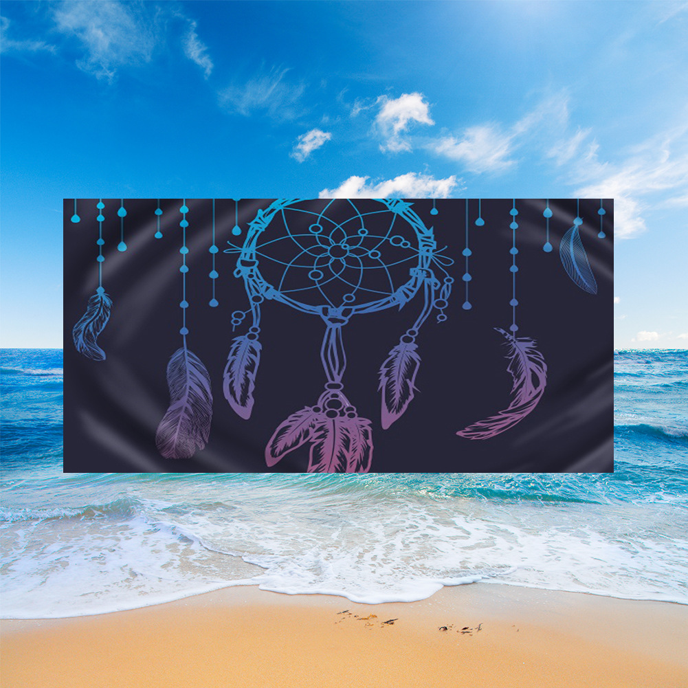 2 day hair embroidery European and American 3D digital printing dream catcher beach towel microfiber square tassel beach mat