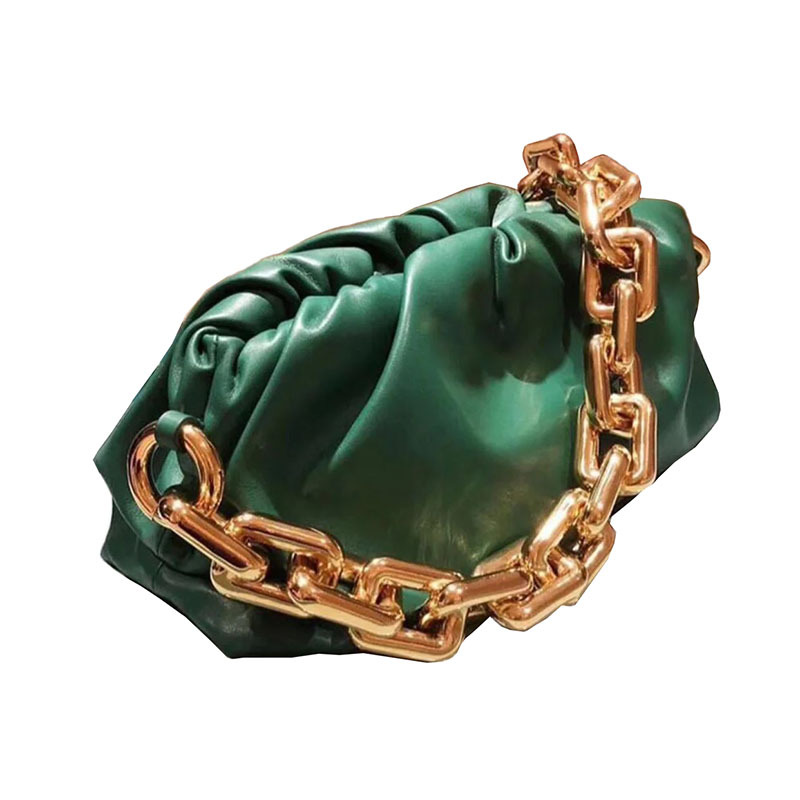 ins Internet celebrity Xiaojing niche underarm bag thick chain pleated cloud bag portable shoulder bag female 2023 New