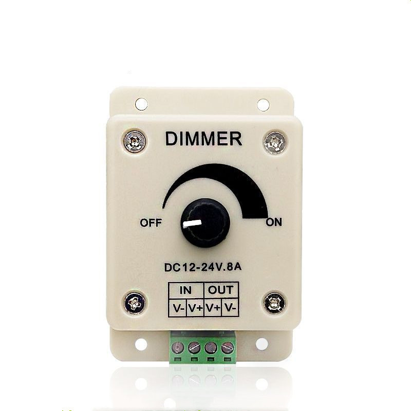 led dimmer manual knob switch infinite monochrome low voltage 12v dimmer 8A light bar lamp controller