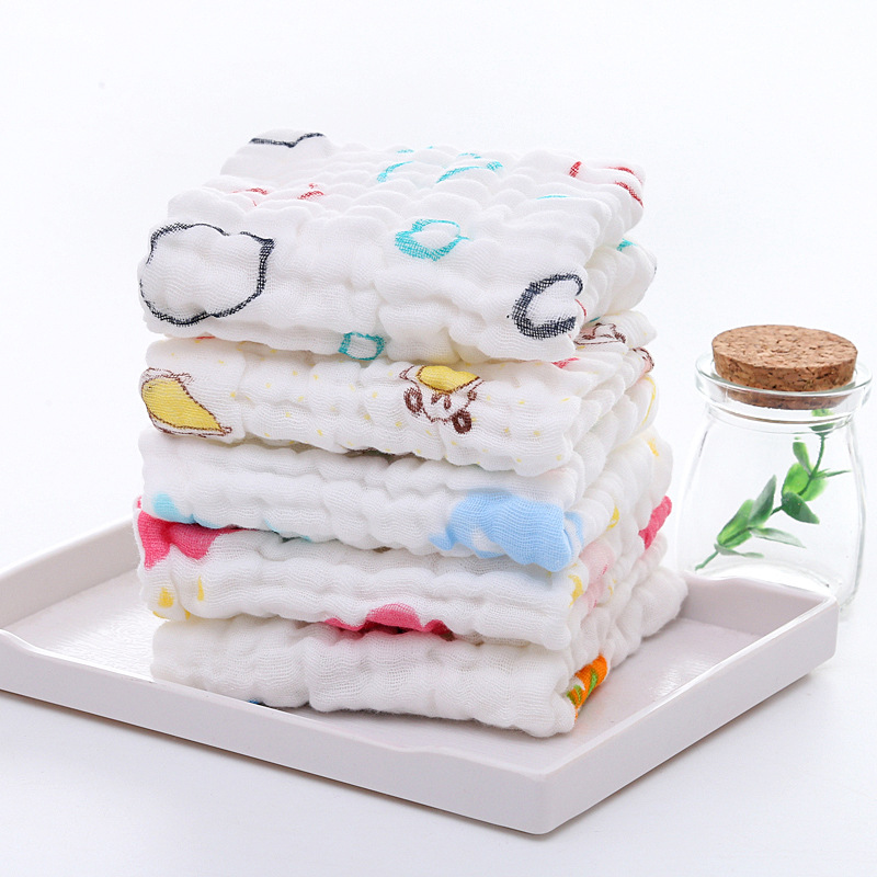 Five Square Baby Six-Layer Slipper Baby Small Square Baby Towel Newborn Towel Baby Face Towel
