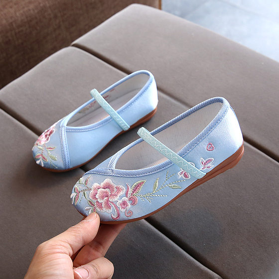 New children's old Beijing cloth shoes girls' embroidered shoes baby handmade cloth shoes girls' ancient costume shoes Hanfu children's shoes