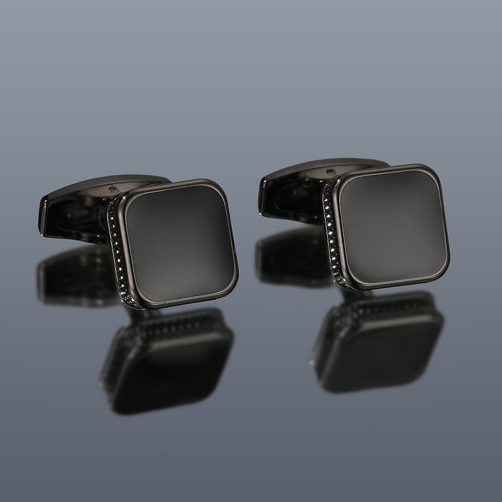 Men's cufflinks cross-border for fashion square drop oil simple 4 color optional shirt in stock accessories 1 pair wholesale