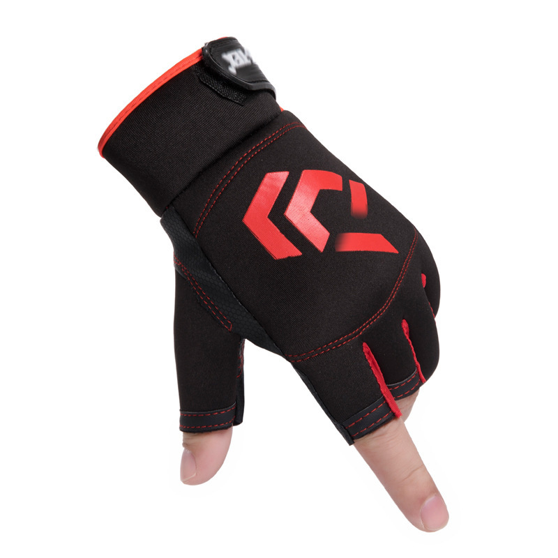 Lure Three Finger Quick-Dry Men's Fishing Gloves, Thin Summer Riding Driving Breathable Half Finger Gloves
