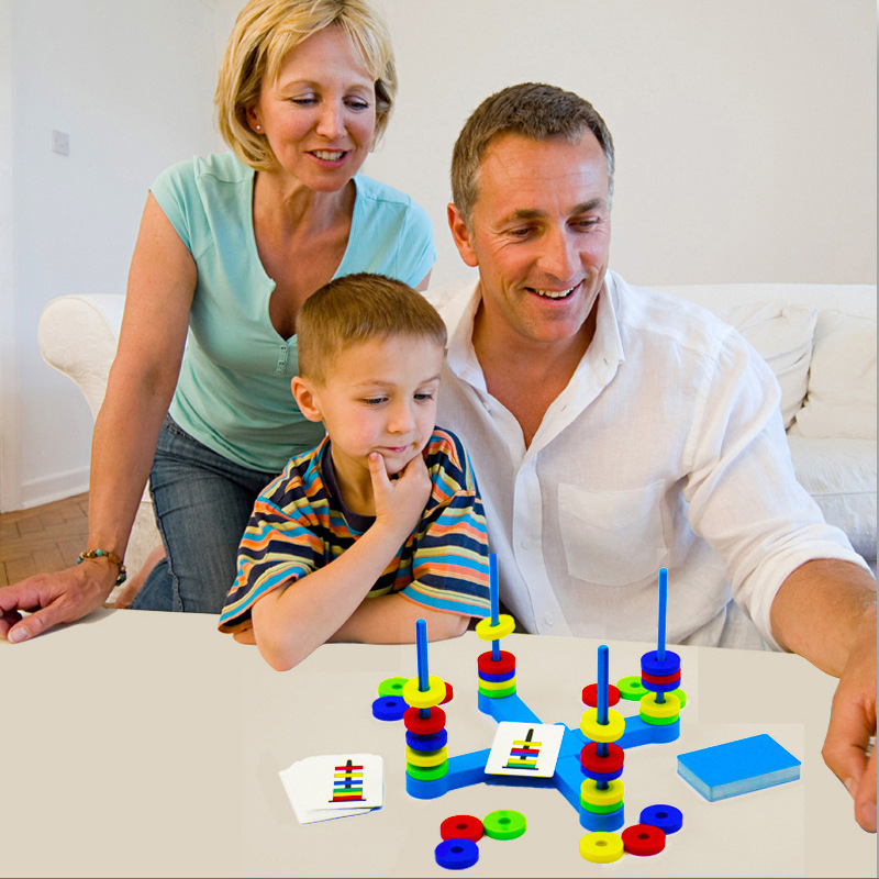 Cross-border children's color magnetic ring game mental thinking training parent-child competitive table game magnet toy