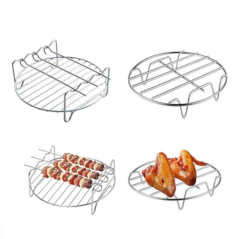 air fryer cross-border household air fryer accessories cake basket pizza tray 7 hole bread mold 6 piece set 7in
