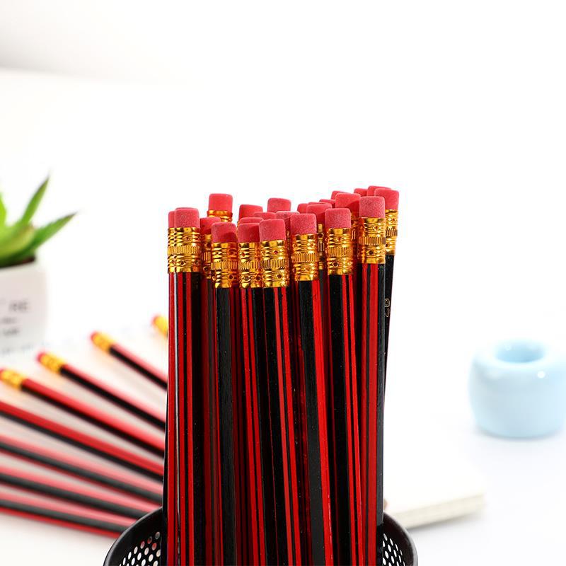 Red and Black Draw Red Rod Children's HB Pencil Good Wood Classic Cover Film Red Painting Sketch Pencil School Supplies