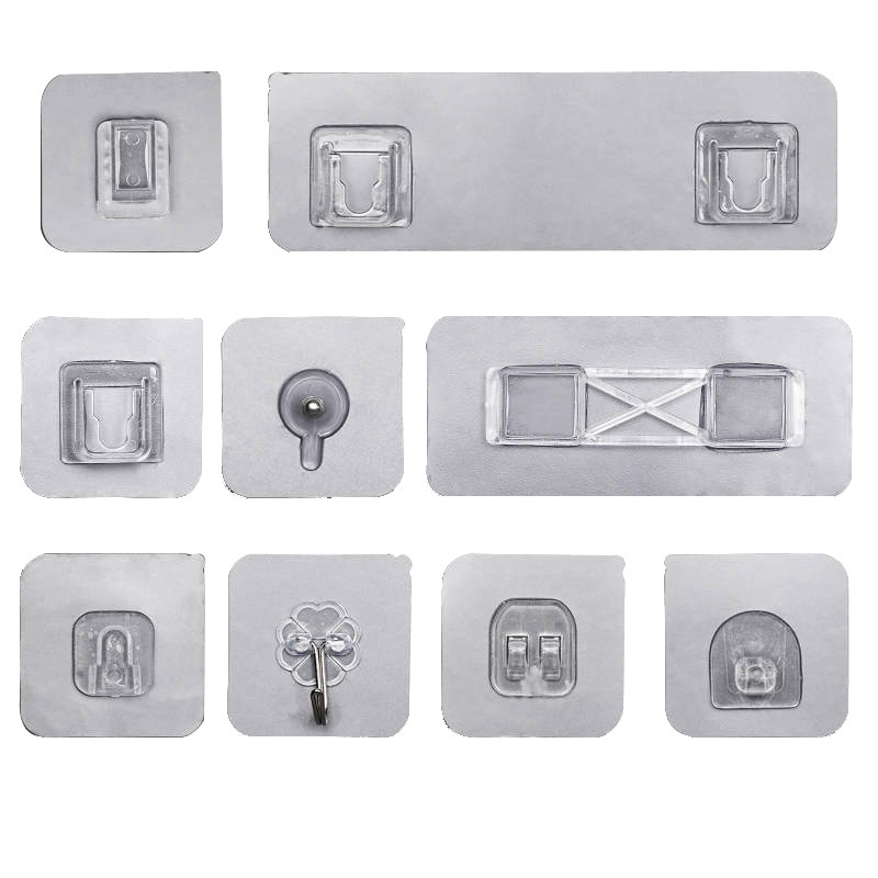 Factory direct non-perforated transparent strong seamless patch wall hanging bathroom rack kitchen seamless buckle hook