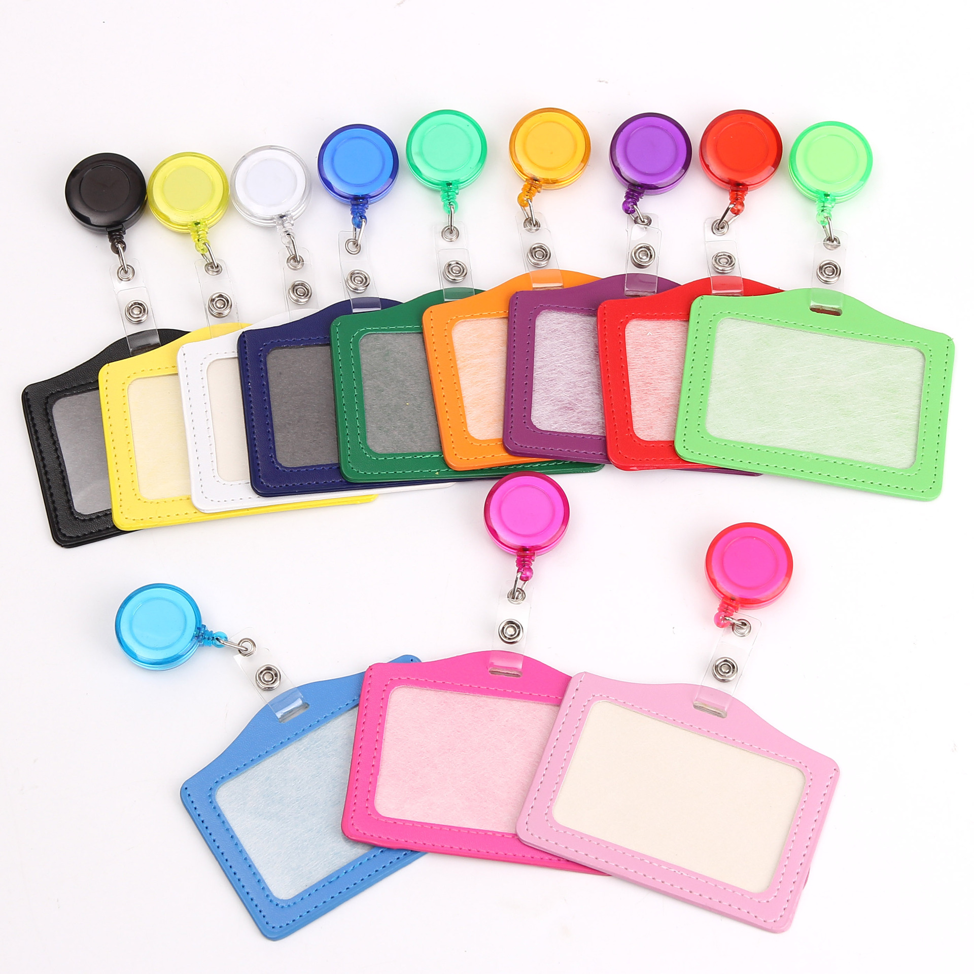 Doctors Nurses Telescopic Buckle Job Card Card Set Pu Imitation Leather Bus Card Set Easy Pull Buckle Factory Card Set Work Card