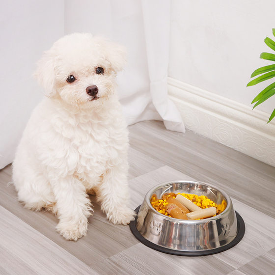 Stainless steel dog bowl non-slip anti-knock dog bowl medium and large dog thickened dog bowl pet food in stock wholesale