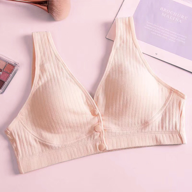 Breastfeeding Vest Bra Push-up Breastfeeding Pregnant Women's Underwear Women's Pregnancy Pure Cotton Summer Thin Bra