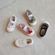 Korean girls square mouth shoes Cherry Wave canvas shoes baby toddler shoes kindergarten l 61 small white shoes