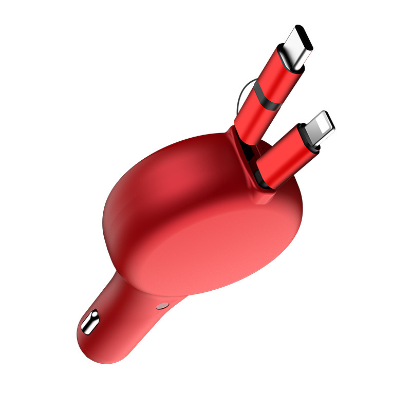 Classic wing PD fast charging car mobile phone charger telescopic dual qc3.0 fast charging for Huawei typec Apple