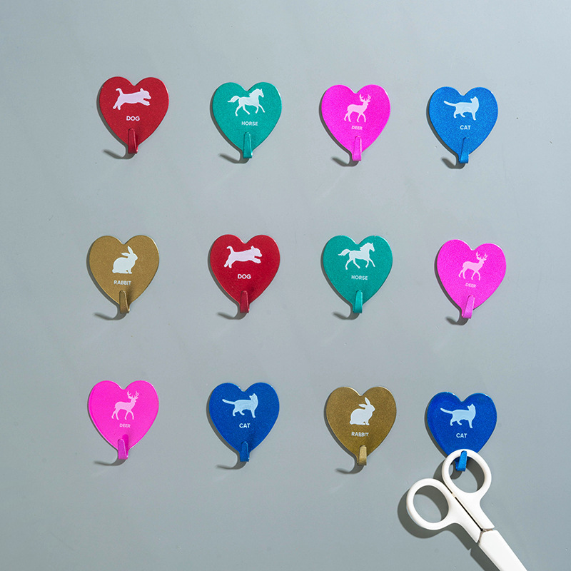 Japanese Girl's Heart Pink Love Hook Peach Heart Stainless Steel Hook Heart Shape Hook Soft Girl Room Decoration Hook