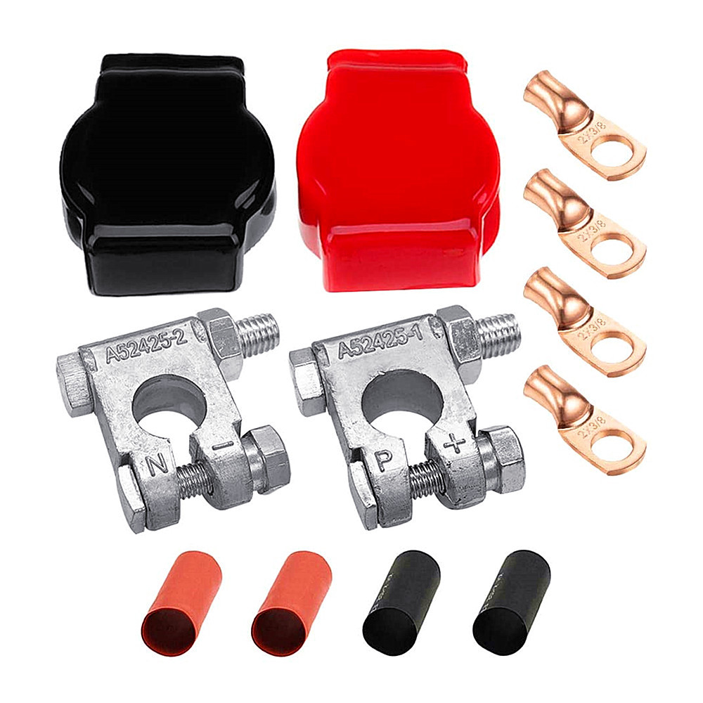 Cross-border hot sale battery lead terminal pair kit heavy battery clip lead alloy heavy car accessories