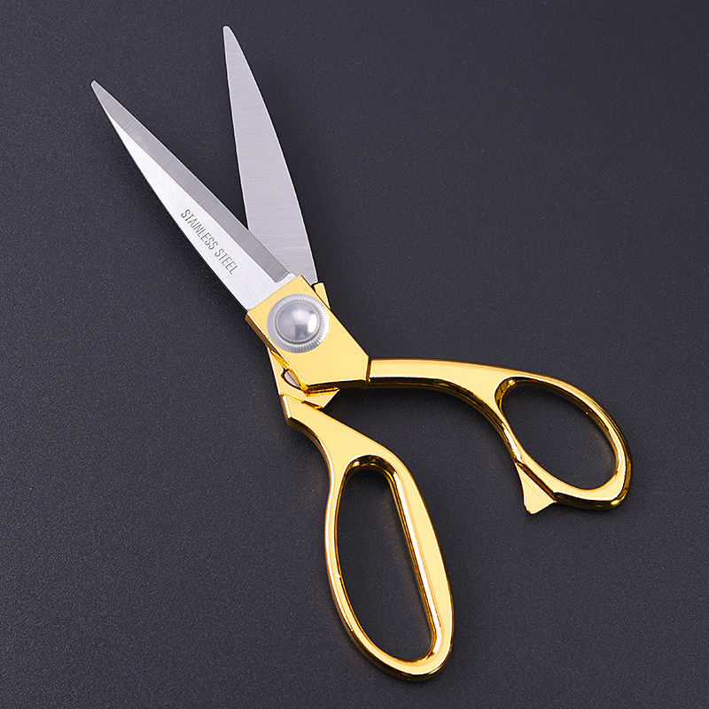 Stainless steel gold-plated tailor scissors alloy sewing clothing tailor scissors festive opening color cutting golden scissors
