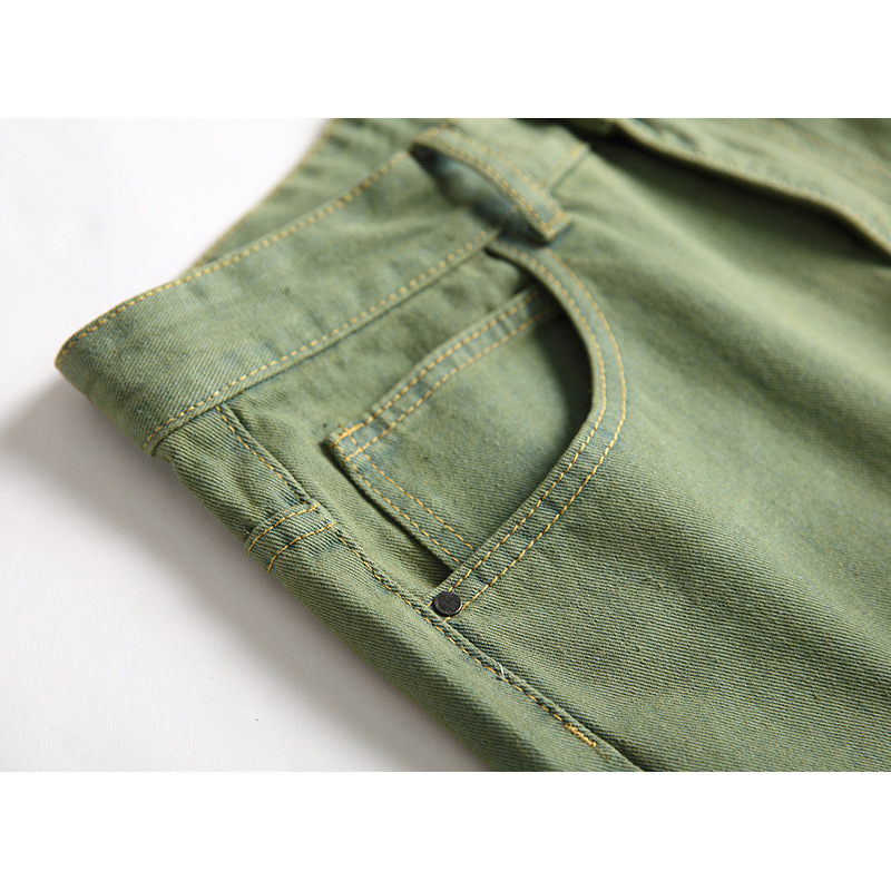 Manufacturer in stock supply men's jeans Army Green jeans men's European and American cross-border plus size straight jeans