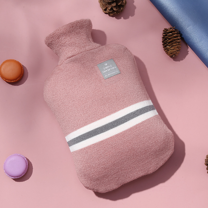 Knitted striped hot water bag cover. Simple and stylish, super elastic, skin-friendly and soft_voghion.com