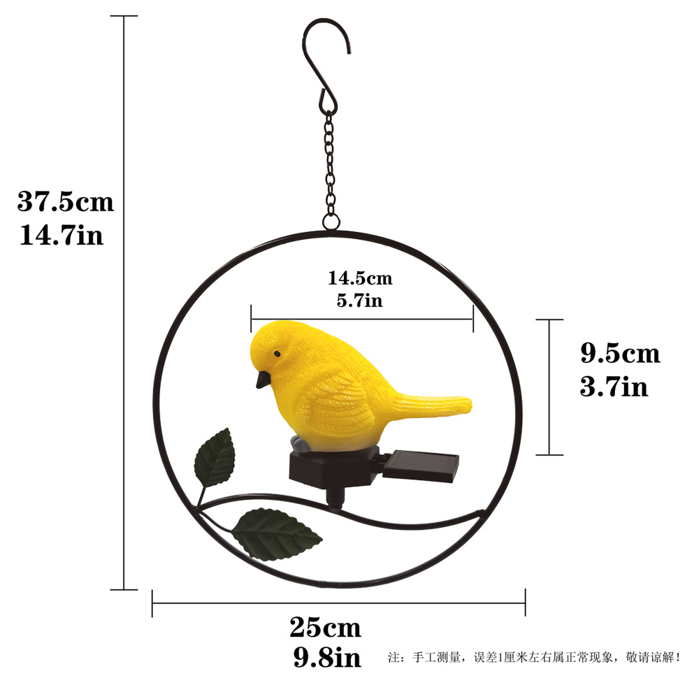 Amazon explosions solar garden lights outdoor garden decoration led iron hanging chandelier simulation animal lamp