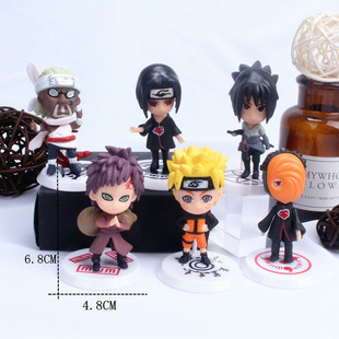 Solid PVC Ninja 6-Piece Anime hand-made model Hokage car doll cake ornaments