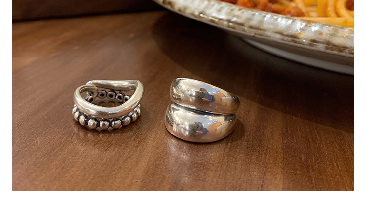 argento sterling spesso semplice onda leggera superficie solido hipster freddo stile coppia anello anello per donna_voghion.com