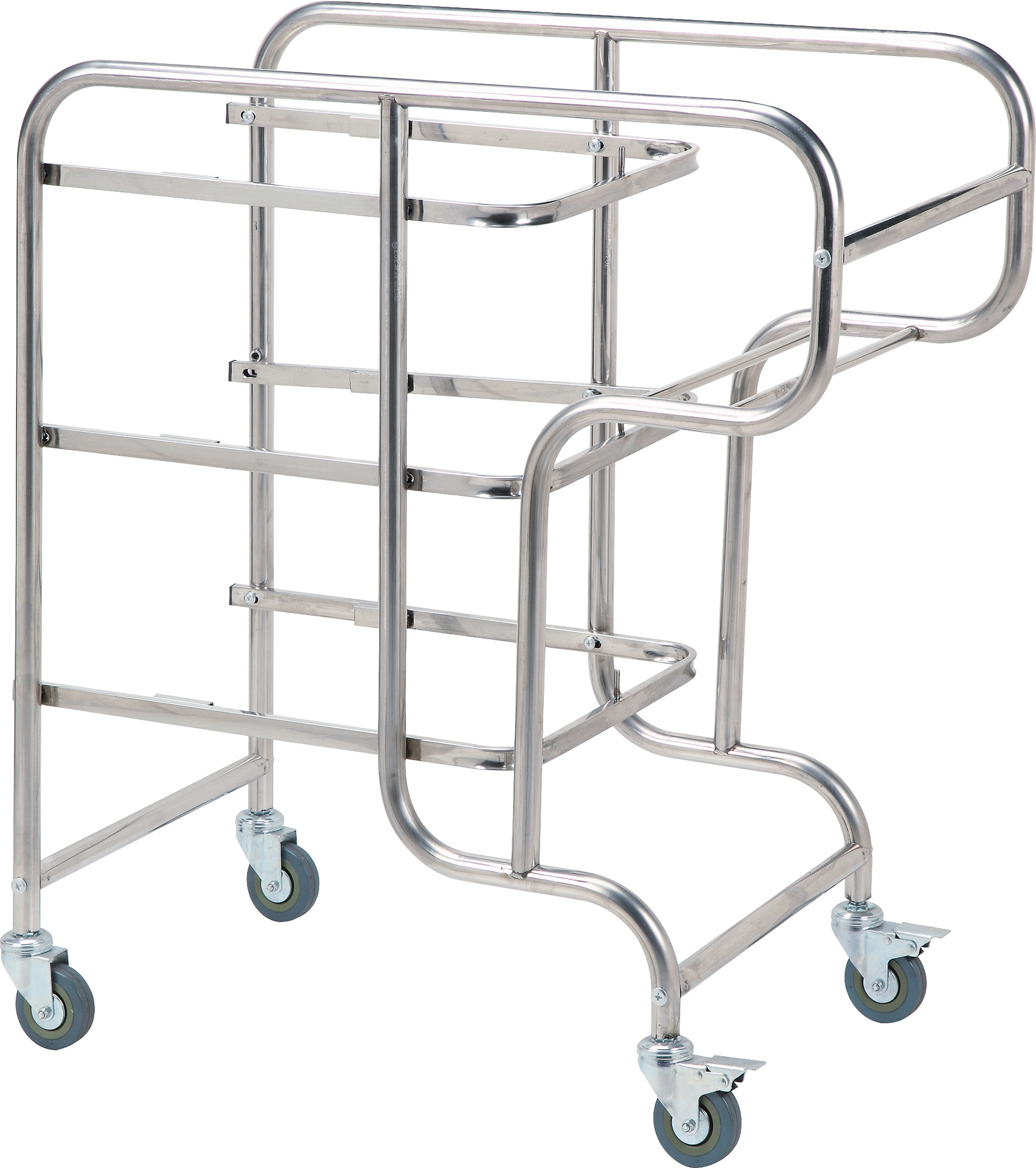 Hotel Hotel Dinner Plate Collection Car Three-Layer Stainless Steel Dining Car Round Tube Bent Foot Collection Cart Trolley