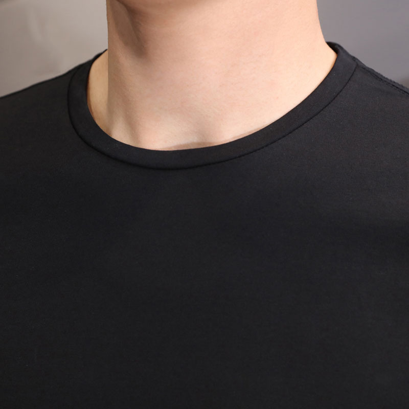 Factory direct supply White T-shirt men's short sleeve Korean slim round neck T-shirt trendy casual solid color men's base shirt