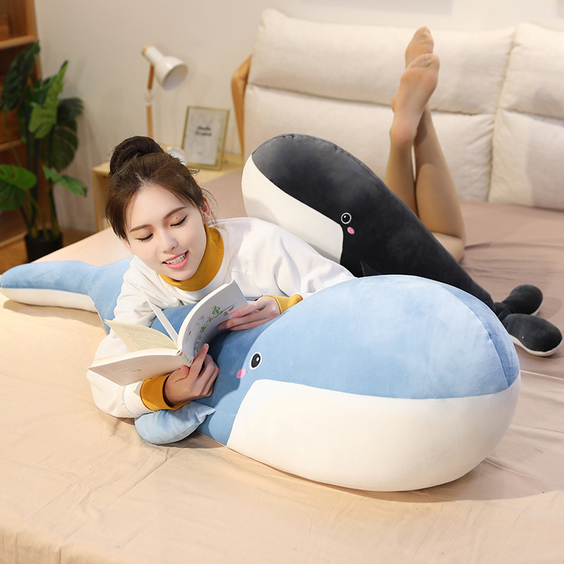 ins soft cartoon whale doll cross border Amazon plush toy cute shark baby sleeping pillow