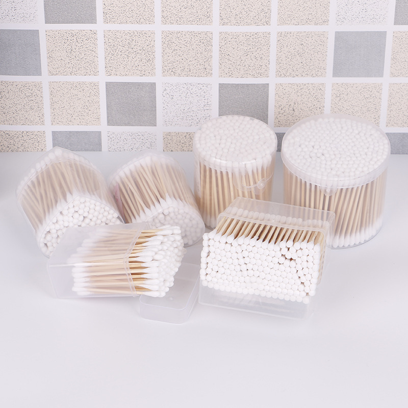 Factory direct 150 boxed paper card double-headed cotton swabs disposable makeup cotton swabs clean cotton swabs a generation of hair