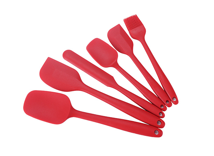 Silicone kitchenware 6-piece set cream scraper 6-piece set baking tools spatula oil brush set Amazon hot sale