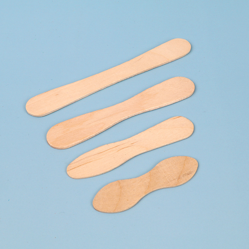 Disposable Dessert Ice Cream Special Long Handle Wooden Spoon for Ice Cream Cake Fruit Salad Bar Ice Honey Cold Drink Spoon