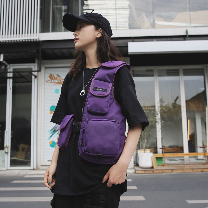 ins Hong Kong Style National Tide Functional Tactical Tooling Outdoor Multi-Pocket Vest Bag Distinctive Street Rap Vest Bag