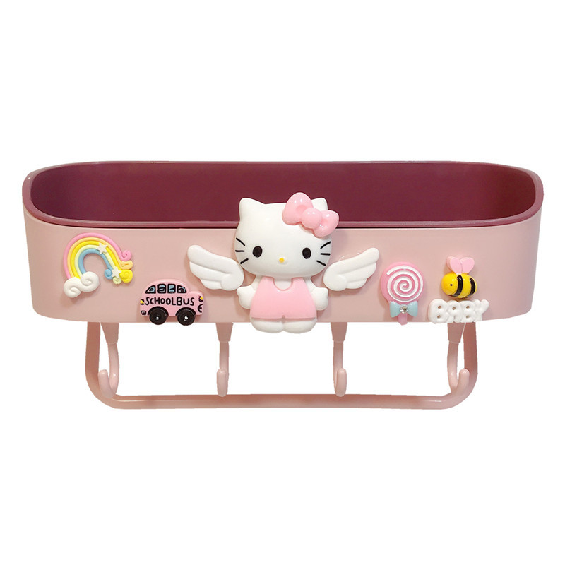 Creative cute bathroom storage rack wall-mounted bathroom storage rack punch-free cartoon wall-mounted bathroom storage rack