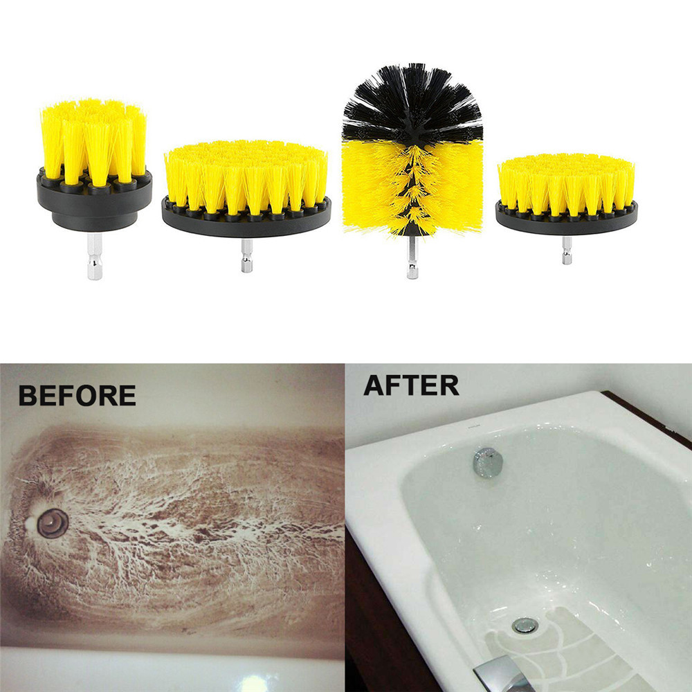 Cross-border explosions 11-piece electric cleaning brush head set 4 inch cleaning scouring pad floor tile wall cleaning