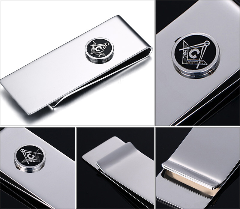 Fashion trend jewelry titanium steel wallet Masonic jewelry wholesale stainless steel wallet wholesale MC-012