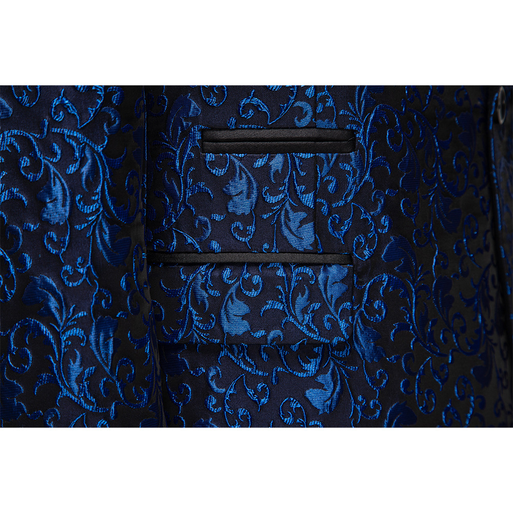 Cross-Border Men's jacquard dress foreign trade fashion two-piece suit slim multi-color stage performance banquet wedding