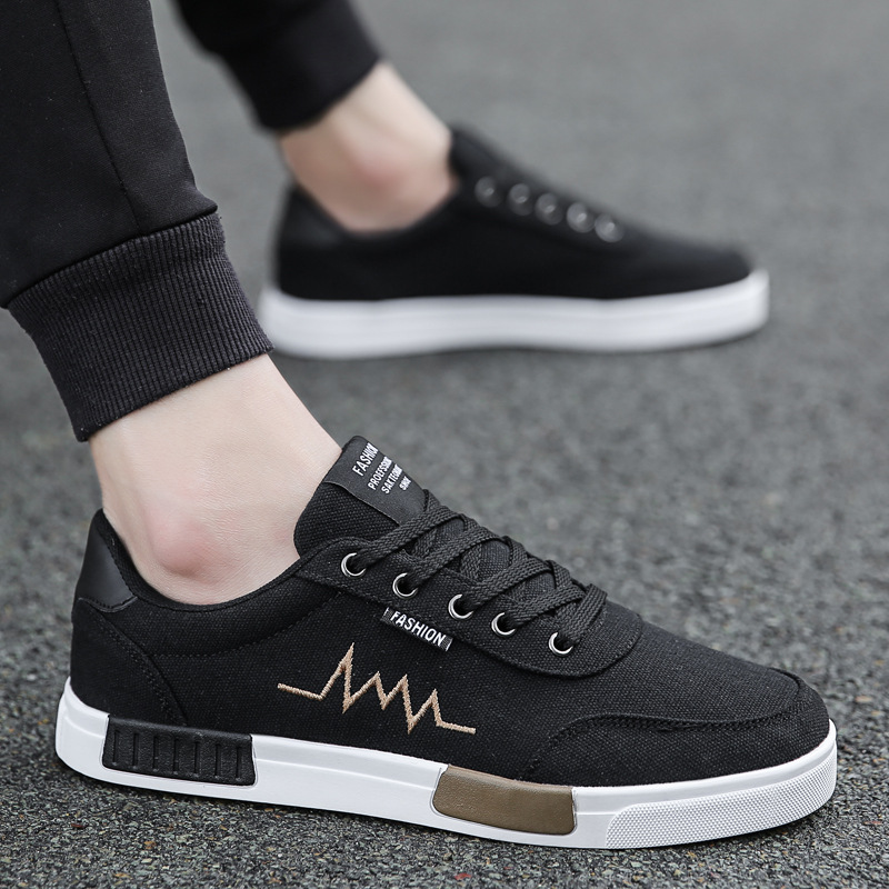 Autumn 2024 New Canvas Shoes Men's Korean Style Fashionable Men's Board Shoes Student All-match Cloth Shoes Breathable Trendy Shoes Men's Shoes
