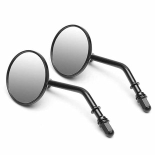 Motorcycle rearview mirror reverse mirror Harley suitable round tea wave all aluminum alloy rearview mirror black round
