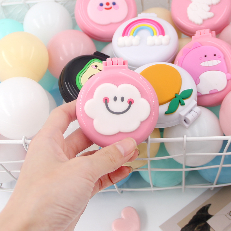 ins Korean Style Girly Heart Portable Comb Portable Hyanging Style Flower Air Cushion Comb with Makeup Mirror Folding Comb