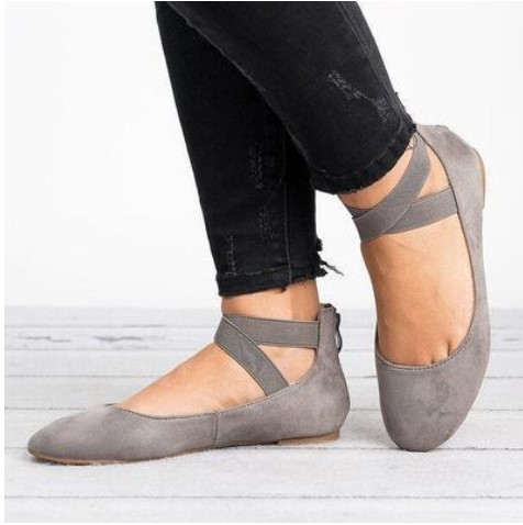 wish Autumn Retro Large Size New Style Moms Shoes Flat Heeled Single-layer Shoes Shallow Mouth Loosen Strap Round Toe Women's Shoes