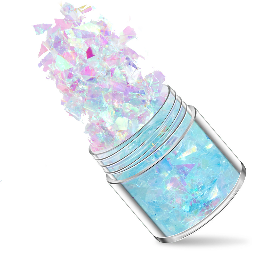 Cross-border Nail Candy Paper Jewelry Cellophane Fragments Irregular Alien Phantom Color Aurora Mermaid Manicure Sequins