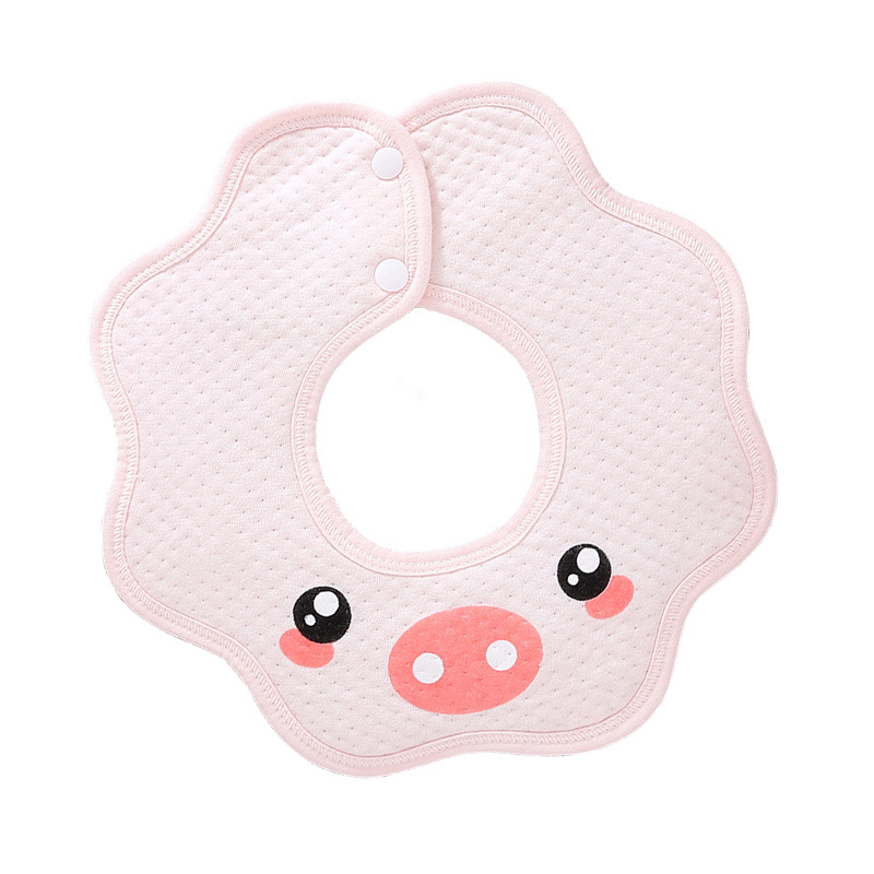 New baby bib waterproof octagonal baby supplies 360 degrees snap petals newborn bib mother and baby