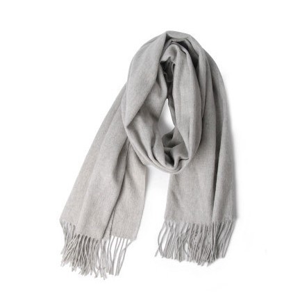 New Imitation Cashmere Scarf Men's Solid Color Winter Thickened Long Grey Scarf Women's Shawl Ruffled Scarf