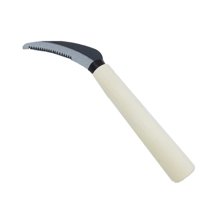Small Sawtooth sickle for grass root, special weeding tool for small steel wooden handle, gardening and agricultural
