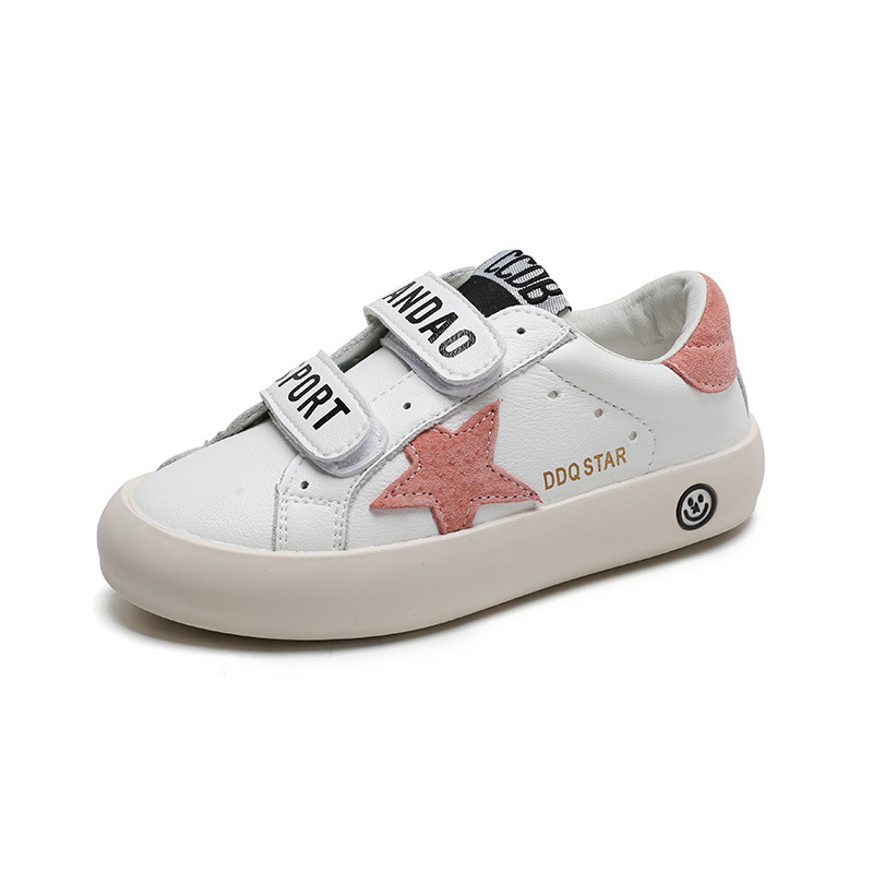 Children's White Shoes 2024 Autumn New Girls Dirty Shoes Casual Shoes Star Breathable Boys' Board Shoes Sneakers