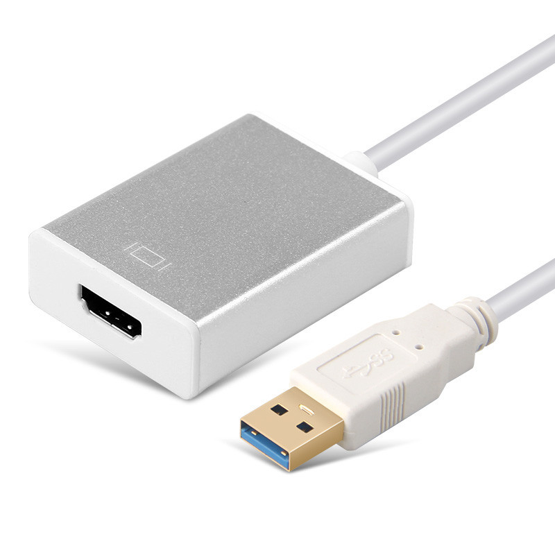 USB3.0转HDMI转接线带驱动USB TO HDMI转换器银色黑免驱音频输出