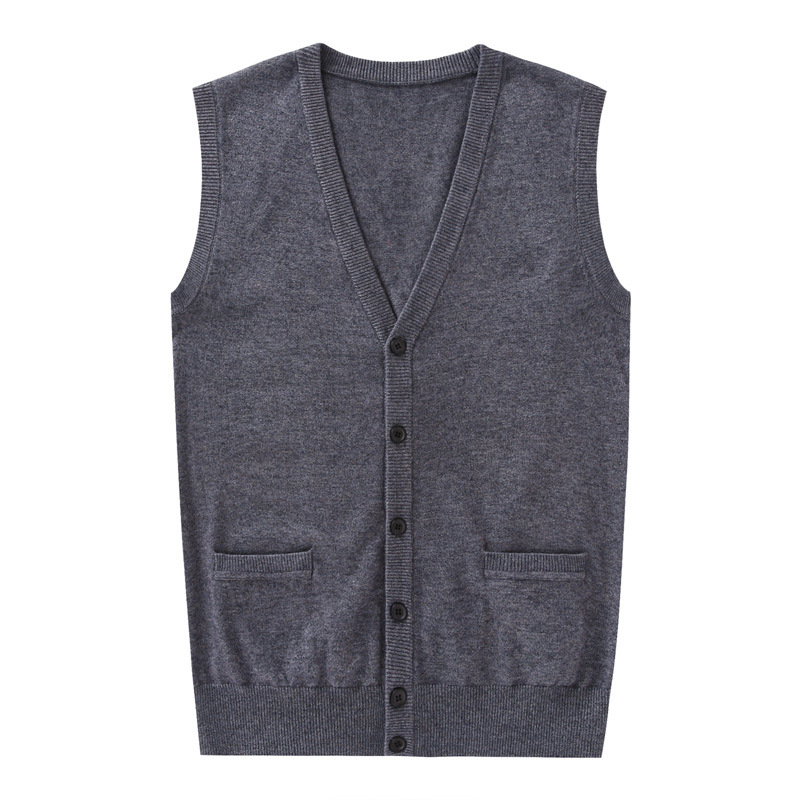 Men's Knitted Cardigan Korean Style Youth Fashion Sleeveless Men's Cardigan Vest Coat Casual Trendy Sweater for Men