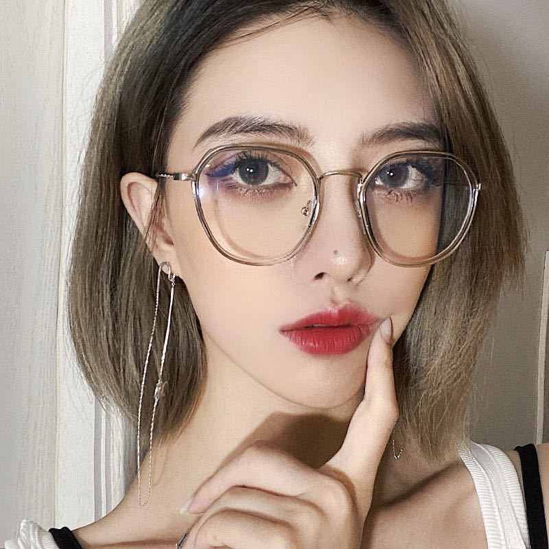 2020 new polygon anti-blue light glasses frame Internet celebrity same Korean style female student myopia finished glasses wholesale