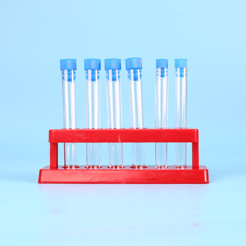 Factory Direct scientific small experiment test tube rack plastic three-color 6-hole children's scientific experiment teaching equipment
