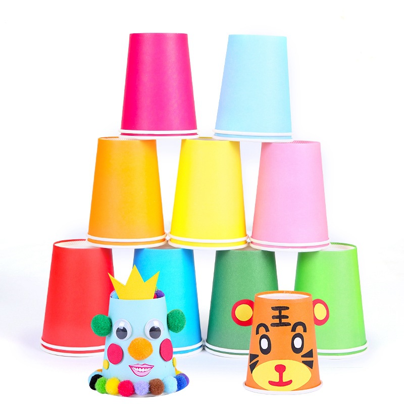 Color Paper Cup Kindergarten Handmade Material Disposable Thickened Paper Cup Art DIY Material Children Handmade