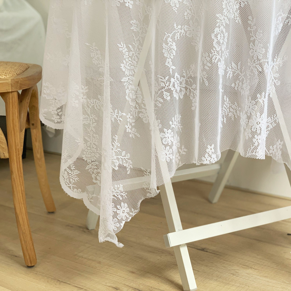 French retro mesh white tablecloth picnic cloth cover cloth background cloth